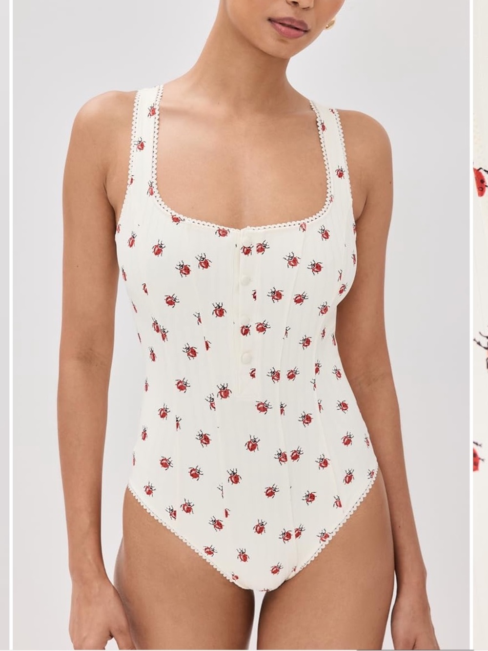 STAUD Renee Ladybug printed One Piece (XS)